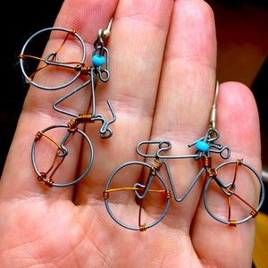 Bike earrings